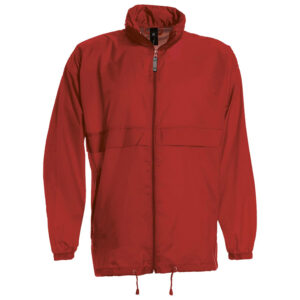 Vjetrovka s kapuljačom zip unisex B&C Sirocco crvena 3XL!!
