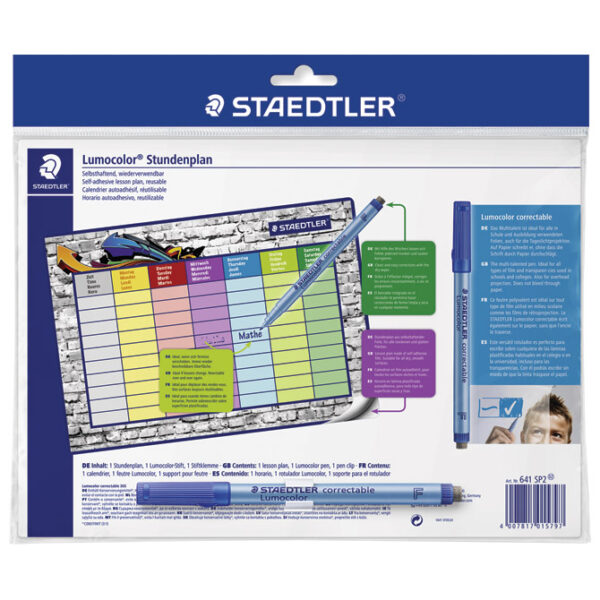 Ploča samoljepljiva sa rasporedom sati+marker Staedtler 641 SP2 blister!! - Slika 2