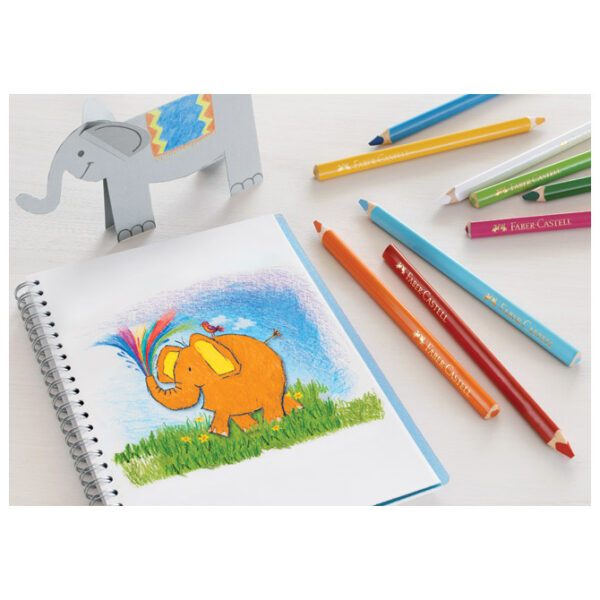 Boje drvene  24boje Jumbo trokutaste Faber-Castell 116524 blister - Slika 3