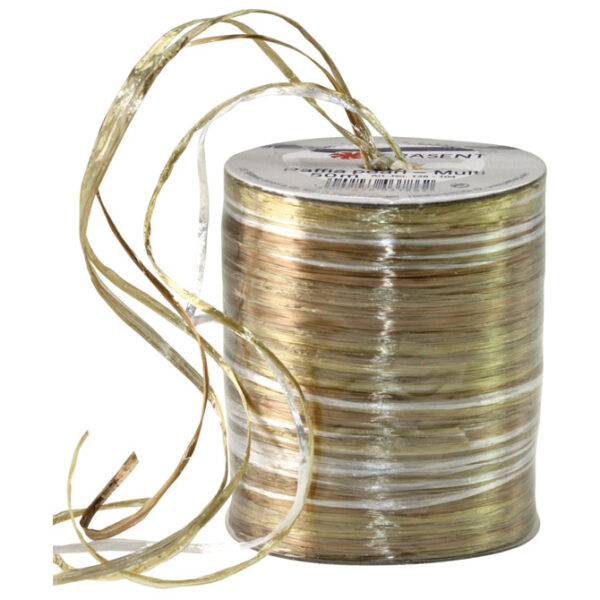 Vrpca ukrasna 50m rafija-špula sjajna pearl Prasent 138-104 multikolor!!
