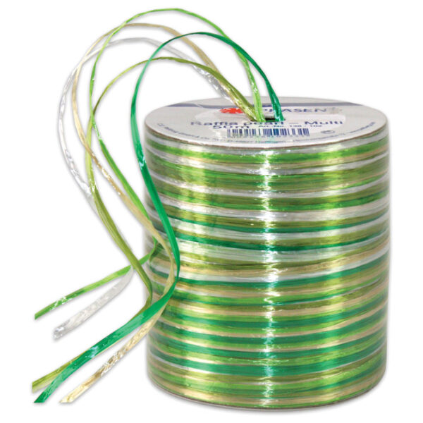 Vrpca ukrasna 50m rafija-špula sjajna pearl Prasent 138-102 multikolor!!