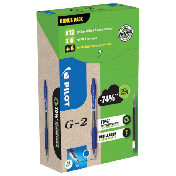 Set roler gel grip 0,7 mm G2 pk12 Pilot + refili pk12 gratis plavi!!