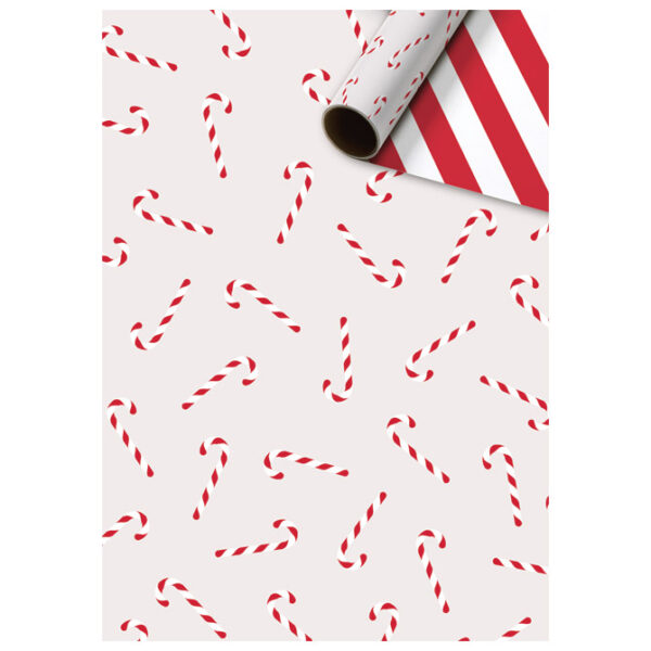Papir ukrasni rola 70x150 cm obostrani novogodišnji Candy cane  Stewo 5251 50!!
