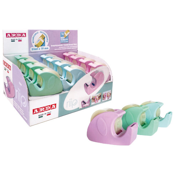 Stalak s trakom ljepljivom 19mm/33m Arda C1347P pastel - Slika 2