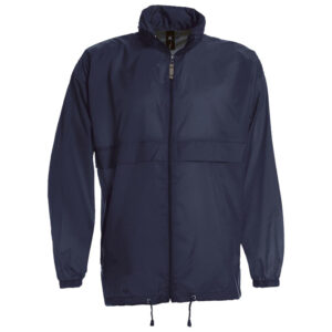 Vjetrovka s kapuljačom zip unisex B&C Sirocco tamnoplava 2XL!!