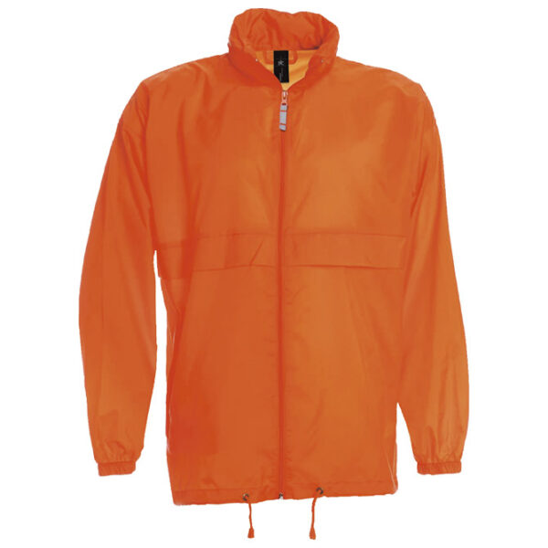 Vjetrovka s kapuljačom zip unisex B&C Sirocco narančasta XL!!