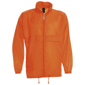 Vjetrovka s kapuljačom zip unisex B&C Sirocco narančasta 2XL!!