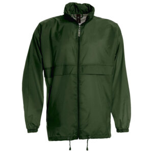 Vjetrovka s kapuljačom zip unisex B&C Sirocco tamnozelena 2XL!!