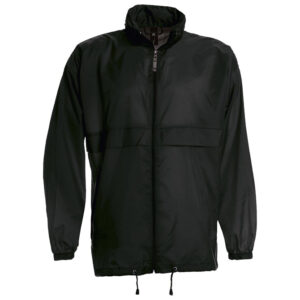Vjetrovka s kapuljačom zip unisex B&C Sirocco crna 3XL!!