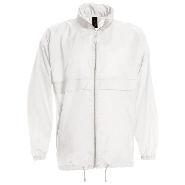 Vjetrovka s kapuljačom zip unisex B&C Sirocco bijela 3XL!!