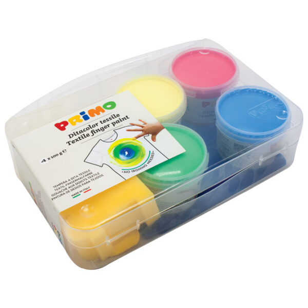 Boja tempera za ruke 100g u čaši 4boje+pribor za tekstil Primo 228TXD100!!