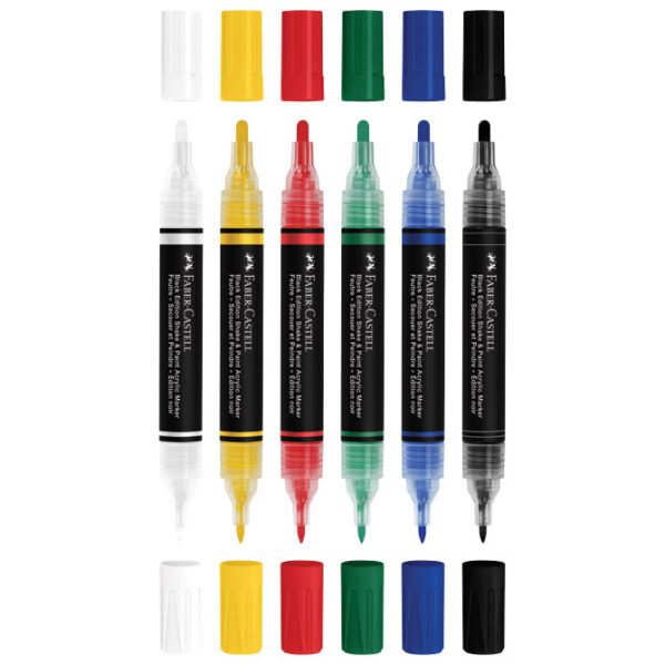 Marker akrilni obostrani Shake&Paint Classic Faber Castell 285507/6boja blister - Slika 2