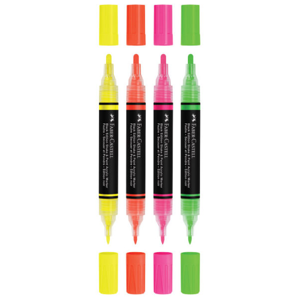 Marker akrilni obostrani Shake&Paint Neon Faber Castell 285505/4boje blister - Slika 2