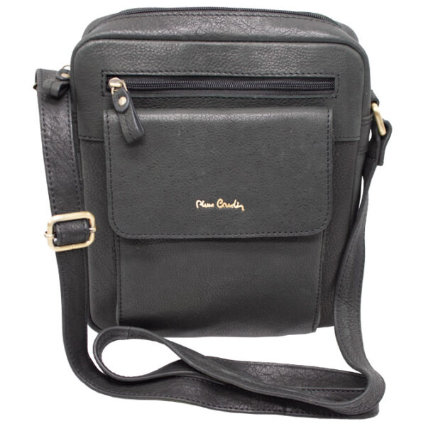 Torba kožna muška (na rame) Pierre Cardin 8423TILAK112 crna