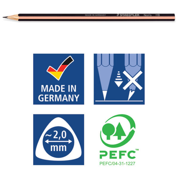 Olovka grafitna HB Noris Pastel trokutaste u čaši pk72 Staedtler 118 KP72PA!! - Slika 3