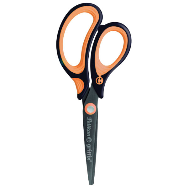 Škare školske 15 cm za ljevake Griffix Pelikan 819176 (300009555) neon narančaste/crne blister - Slika 4