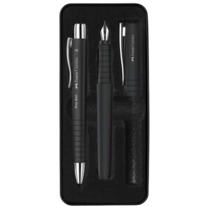 Garnitura olovka kemijska+nalivpero Poly u met.kut. Faber Castell 241050 crna