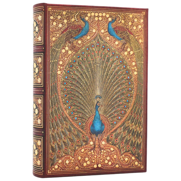 Planer dnevni 2026-9,5x14cm-mini s gumicom Hafiz's Peacocks Paperblanks DE0722-8 - Slika 2