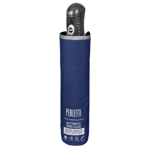 Kišobran automatik (otvaranje+zatvaranje) sklopivi s plast.drškom Technology Perletti 21823 pla/refl.rub