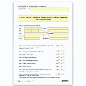 UT 051704   V-437 ZAHTJEV ZA  OSTVARIV.PRAVA NA NACIONALNU NAK.ZA STARIJE OSOBE
