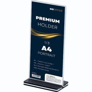 Nosač obavijesti T - A6 Premium 100X64X222 mm, na crnoj podlozi