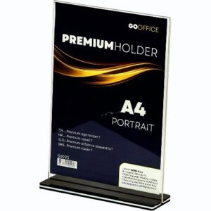 Nosač obavijesti T - A4 Premium 211x90x300 mm na crnoj podlozi