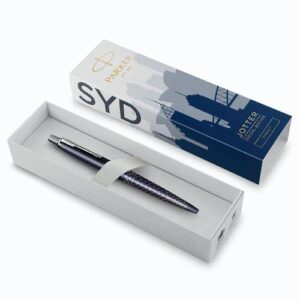 Olovka kemijska Parker Jotter, Global Icon Sydney, plava, vrh medium, plava tinta