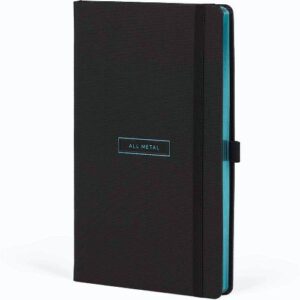 Notes 13x21 cm s gumicom, Castelli All Metal Tiffany, crno/tirkizni