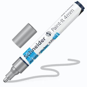 Flomaster Schneider, akrilni marker, Paint-It 340, 4 mm, srebrni