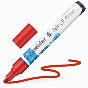 Flomaster Schneider, akrilni marker, Paint-It 340, 4 mm, crveni