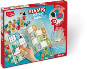 Set dječjih žigova Maped Creativ, motivi slova i životinja 52/1