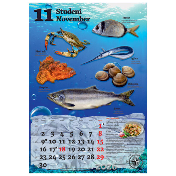Kalendar "Ribarnica 2026" 13 listova, spirala - Slika 4
