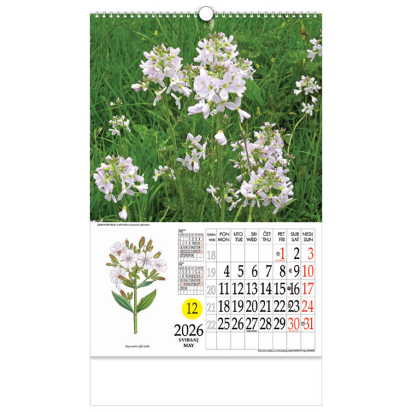 Kalendar "Ljekovito bilje" s rotacijskim krugom, spirala, Nikoprom - Slika 7