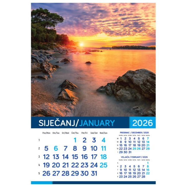 Kalendar "More 2026" 13 listova, spirala - Slika 2