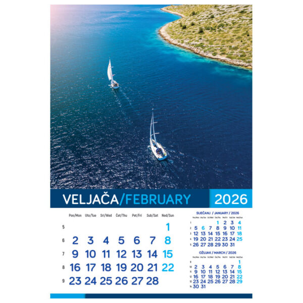 Kalendar "More 2026" 13 listova, spirala - Slika 6