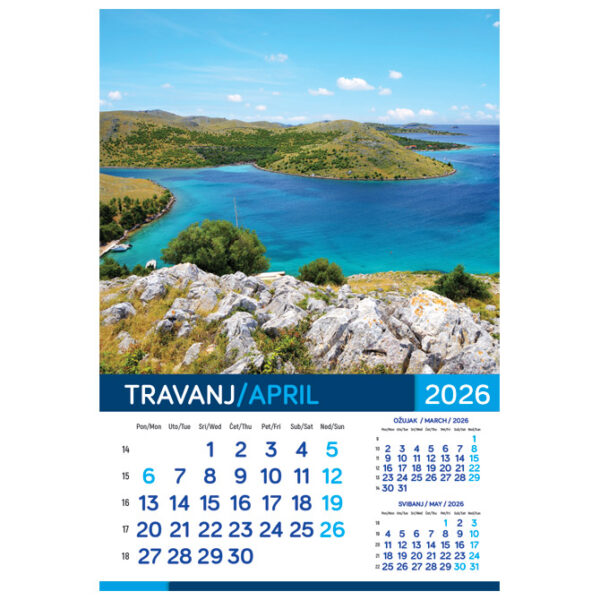 Kalendar "More 2026" 13 listova, spirala - Slika 8