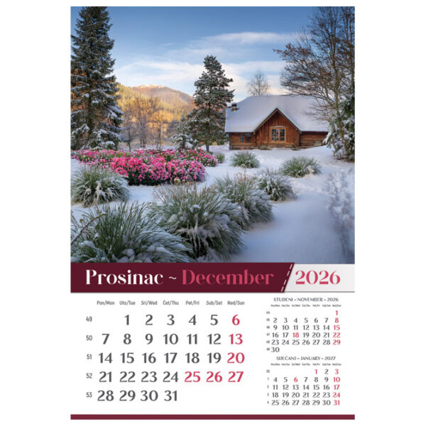 Kalendar "Vrtovi 2026" 13 listova, spirala - Slika 5