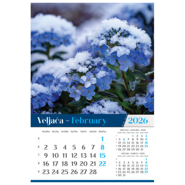 Kalendar "Vrtovi 2026" 13 listova, spirala - Slika 6