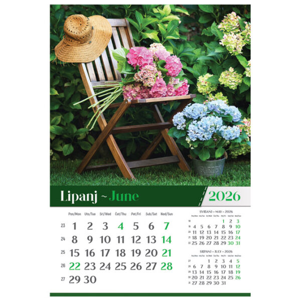 Kalendar "Vrtovi 2026" 13 listova, spirala - Slika 10