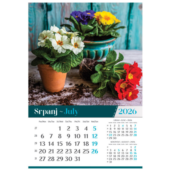 Kalendar "Vrtovi 2026" 13 listova, spirala - Slika 11
