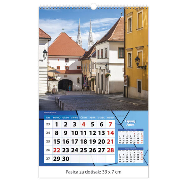 Kalendar "Zagreb 2026", 13 listova spirala JP. - Slika 2