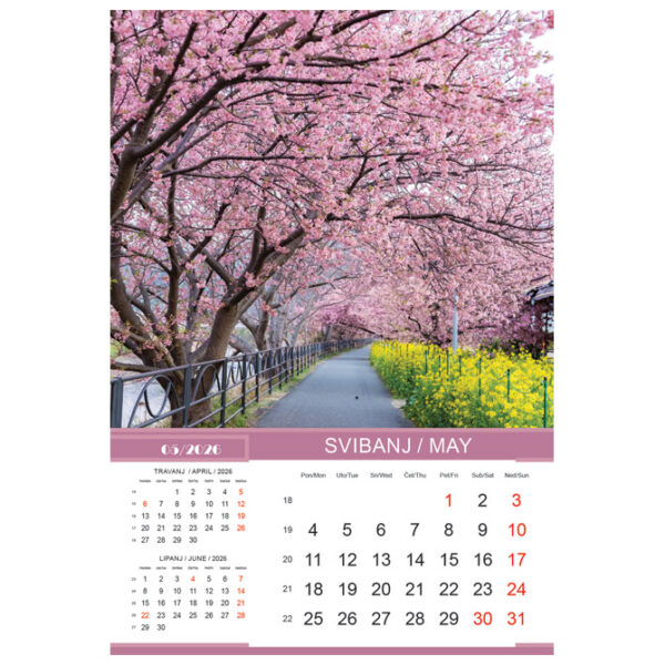 Kalendar "Priroda 2026" 13 listova, spirala - Slika 9