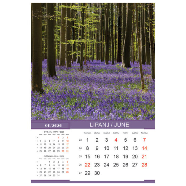Kalendar "Priroda 2026" 13 listova, spirala - Slika 10