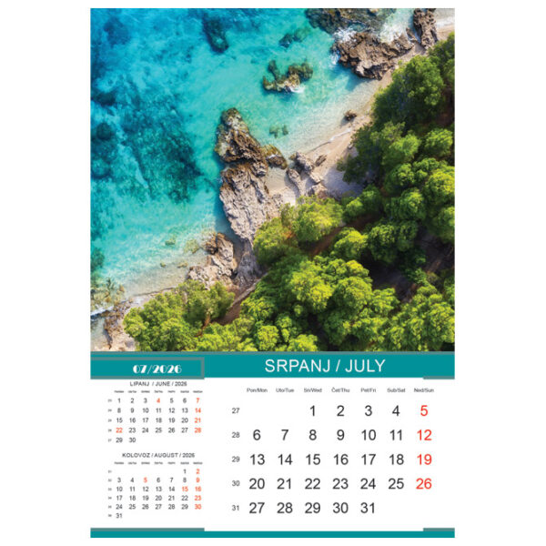 Kalendar "Priroda 2026" 13 listova, spirala - Slika 11