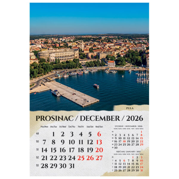 Kalendar "Razglednice Hrvatske 2026" 13 listova spirala - Slika 5