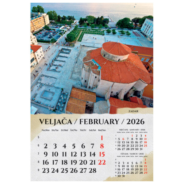 Kalendar "Razglednice Hrvatske 2026" 13 listova spirala - Slika 6