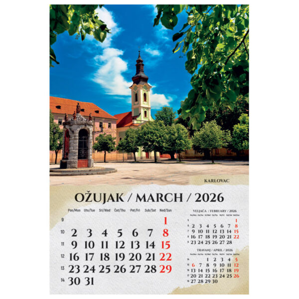 Kalendar "Razglednice Hrvatske 2026" 13 listova spirala - Slika 7
