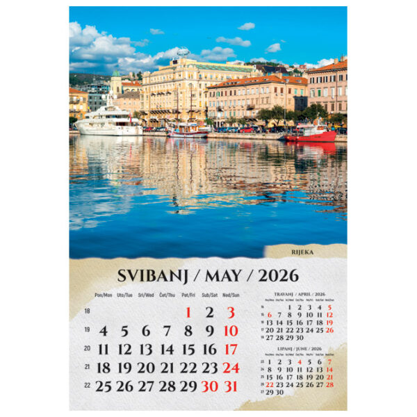 Kalendar "Razglednice Hrvatske 2026" 13 listova spirala - Slika 9