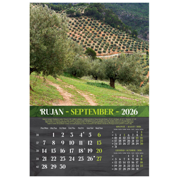 Kalendar "Masline 2026" 13 listova, spirala - Slika 13