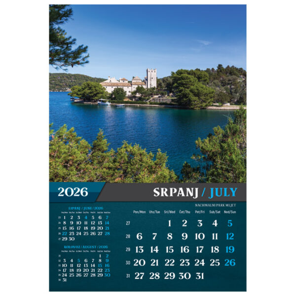 Kalendar "Nacionalni parkovi i Parkovi Prirode 2026" 13 listova, spirala - Slika 11